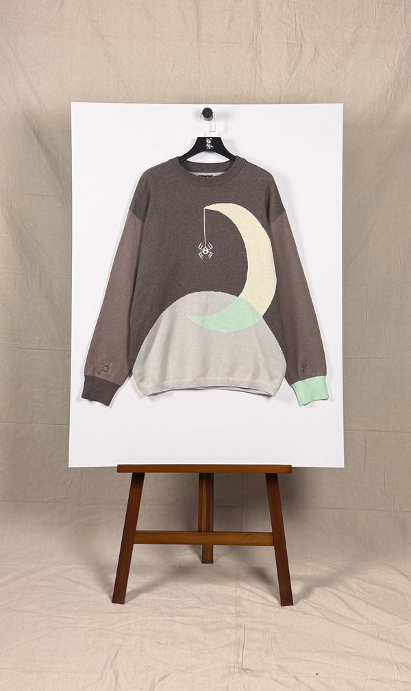 Gray Under the Moon Knit Sweater