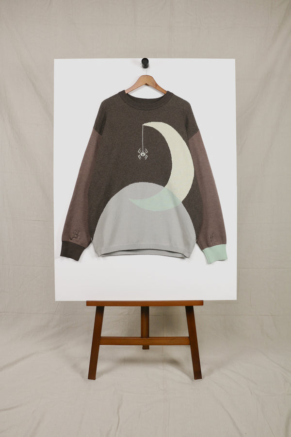 Gray Under the Moon Knit Sweater